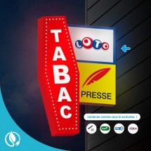 Enseigne drapeau Tabac Loto + Presse