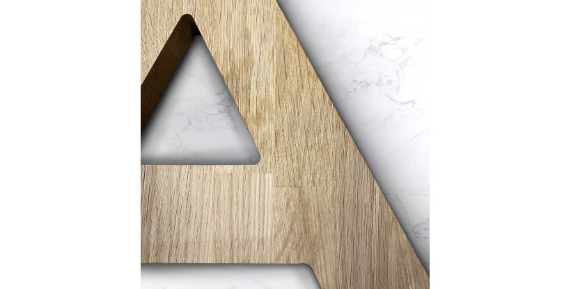 Lettres en bois de chêne découpées