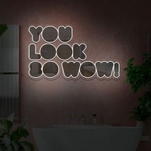 Neón avec miroir You Look So WOW