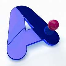 Lettres en miroir acrylique bleu