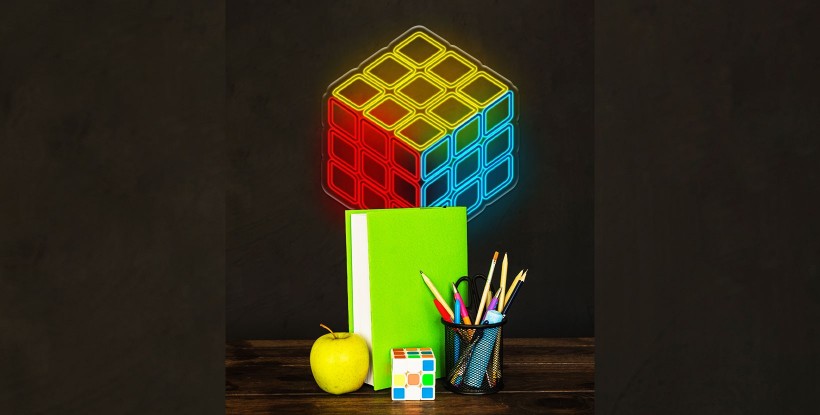Néon rubik's cube