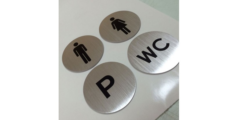 Toilettes signalétique en aluminium avec vinyle