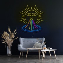 Néon soleil arc-en-ciel