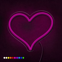 Néon coeur à une ligne