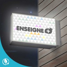 Enseigne drapeau lumineux double face