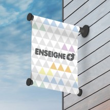 Enseigne kakémono avec une potence en inox