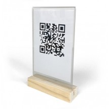 Porte-menu en bois et couvercle en plexiglas de 2 mm