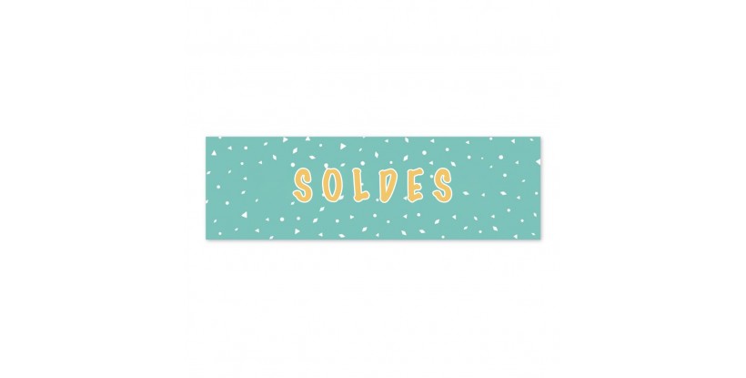Affiche de vente de confettis turquoise