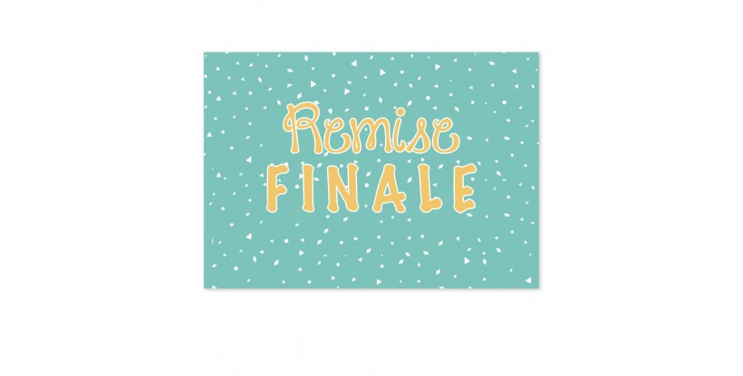 Affiche de la vente aux enchères finale de confettis turquoise