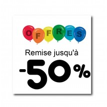 Affiche offre -50% de ballons