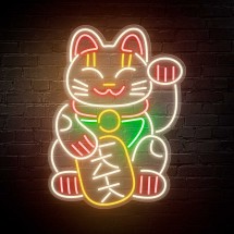 Néon Maneki-neko - Chat chanceux