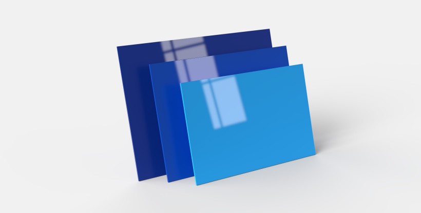 Placa de metacrilato azul