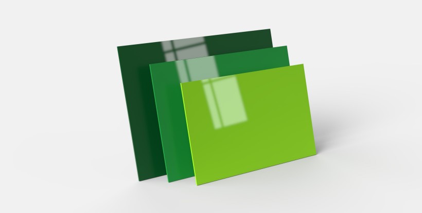 Placa de metacrilato verde