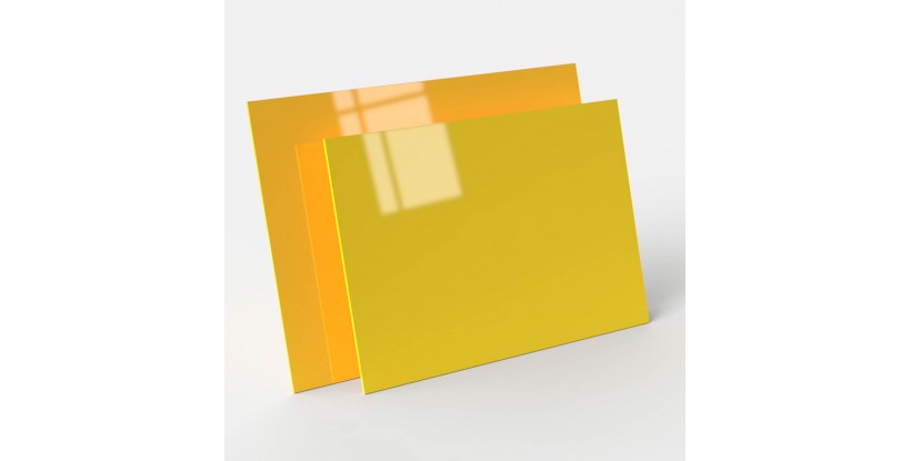 Placa de metacrilato amarillo