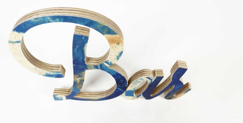 Lettres en bois avec motif imprimé