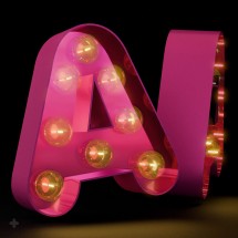 Lettres avec ampoules en PVC