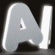 Lettres en aluminium + méthacrylate lumineux