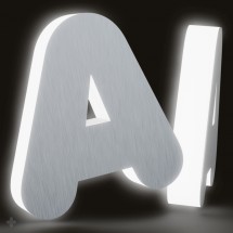 Lettres lumineuse en aluminium et méthacrylate
