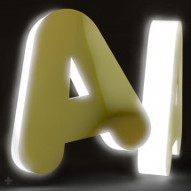 Miroir lettres dorées + plexiglas illuminé
