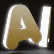 Lettres lumineuses en laiton et plexiglass