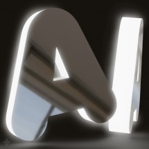 Lettres lumineuses en acier et plexiglas