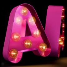 Lettres avec ampoules en PVC