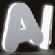 Lettres en aluminium + méthacrylate lumineux
