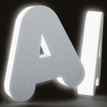 Lettres lumineuse en aluminium et méthacrylate