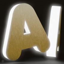 Lettres lumineuses en laiton et plexiglass