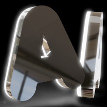 Lettres 3D en acier inoxydable éclairées