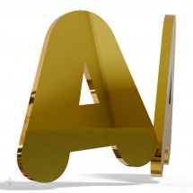 Lettres en plexiglas miroir doré