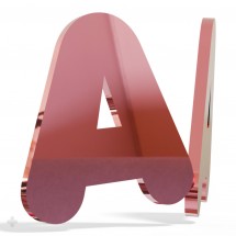 Lettre en plexiglas miroir rose