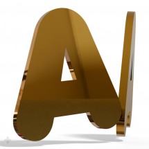 Lettres en plexiglas miroir bronze