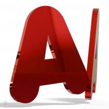 Lettres en plexiglas miroir rouge