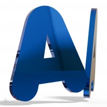 Lettres en plexiglas miroir bleu clair