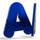 Lettres en méthacrylate miroir bleu