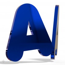 Lettres en plexiglas miroir bleu