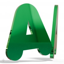 Lettres en plexiglas miroir vert