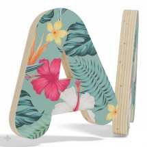 Lettres en bois avec motif imprimé