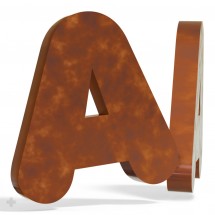 Lettres imitation acier corten