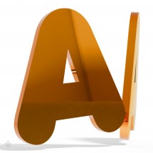 Lettre en plexiglass miroir orange