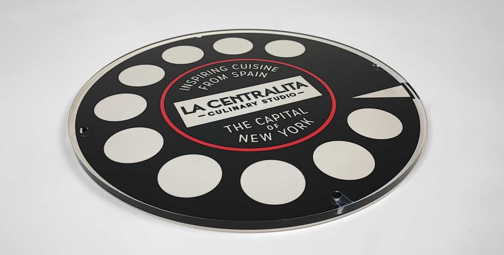 ▷ Plaque ronde de plexiglas